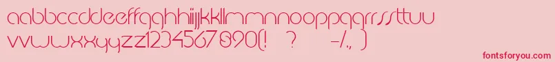 フォントJkabodeLightdemo – ピンクの背景に赤い文字