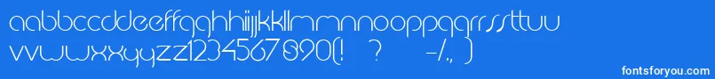 フォントJkabodeLightdemo – 青い背景に白い文字