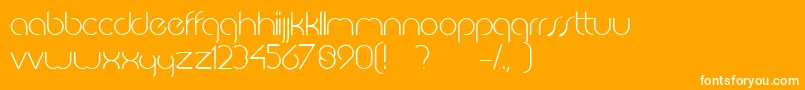 JkabodeLightdemo-fontti – valkoiset fontit oranssilla taustalla
