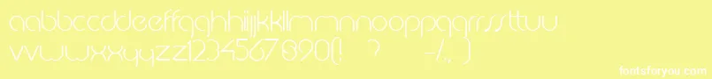 JkabodeLightdemo-fontti – valkoiset fontit keltaisella taustalla
