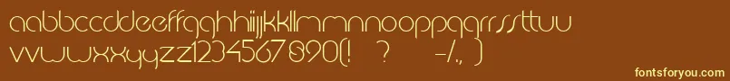 JkabodeLightdemo-fontti – keltaiset fontit ruskealla taustalla
