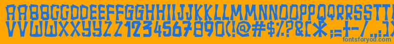 フォントFullamak – オレンジの背景に青い文字