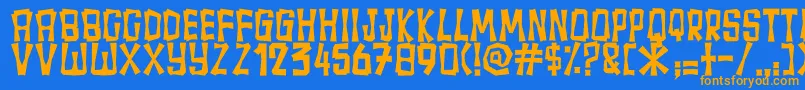 Fullamak Font – Orange Fonts on Blue Background