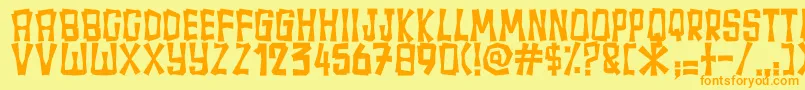 Fullamak Font – Orange Fonts on Yellow Background