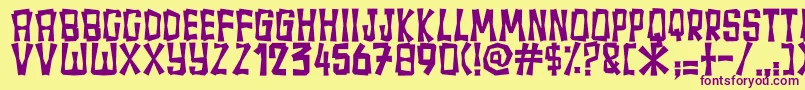 Шрифт Fullamak – фиолетовые шрифты на жёлтом фоне
