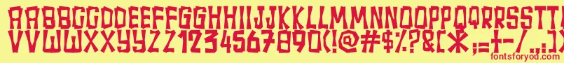 Fullamak Font – Red Fonts on Yellow Background