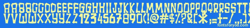 Fullamak-Schriftart – Gelbe Schriften auf blauem Hintergrund