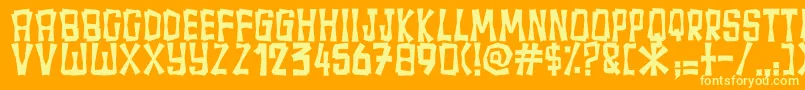 Fullamak Font – Yellow Fonts on Orange Background