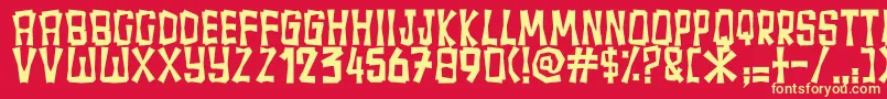 フォントFullamak – 黄色の文字、赤い背景