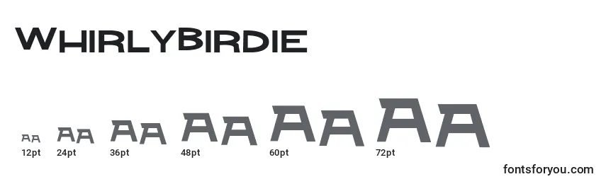 WhirlyBirdie Font Sizes