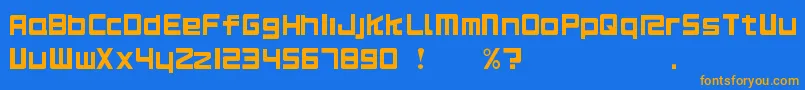 Rs125 Font – Orange Fonts on Blue Background