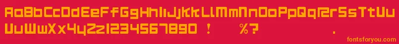 フォントRs125 – 赤い背景にオレンジの文字