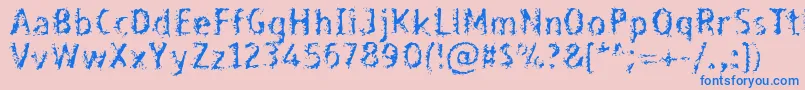 フォントBleed – ピンクの背景に青い文字