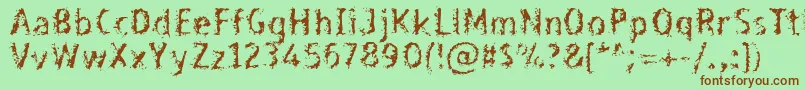 Bleed Font – Brown Fonts on Green Background