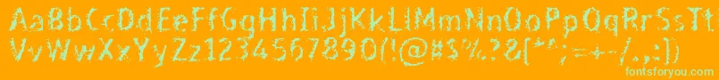 Bleed Font – Green Fonts on Orange Background