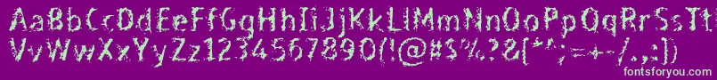 Bleed-fontti – vihreät fontit violetilla taustalla
