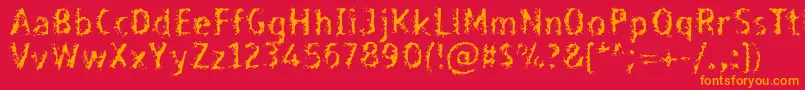 フォントBleed – 赤い背景にオレンジの文字