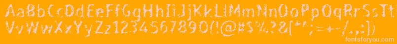 Bleed Font – Pink Fonts on Orange Background