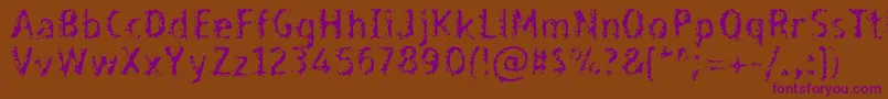 Bleed Font – Purple Fonts on Brown Background