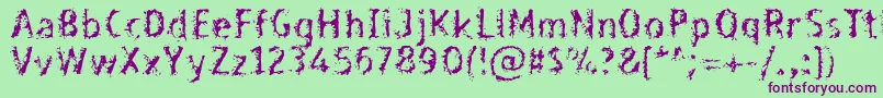 Bleed-Schriftart – Violette Schriften auf grünem Hintergrund