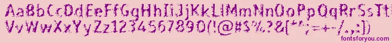 Bleed Font – Purple Fonts on Pink Background