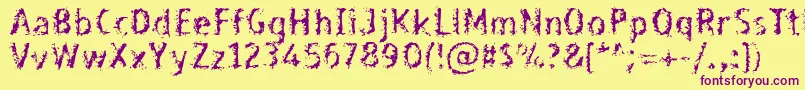 Bleed-Schriftart – Violette Schriften auf gelbem Hintergrund