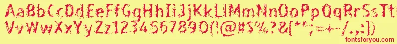 Bleed-fontti – punaiset fontit keltaisella taustalla