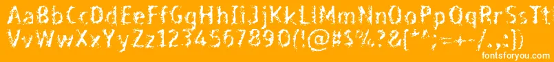 Bleed Font – White Fonts on Orange Background