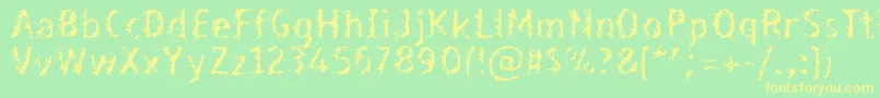 Bleed Font – Yellow Fonts on Green Background