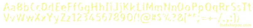 フォントBleed – 白い背景に黄色の文字