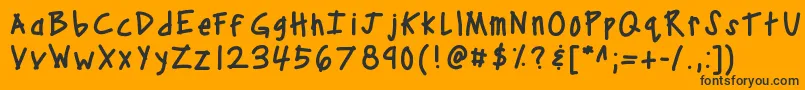 Kbcampout Font – Black Fonts on Orange Background