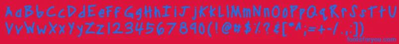 Kbcampout Font – Blue Fonts on Red Background