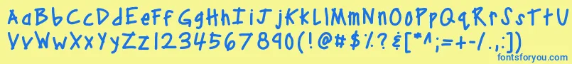 Kbcampout Font – Blue Fonts on Yellow Background