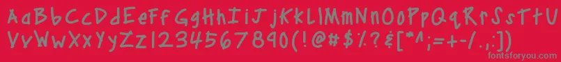 フォントKbcampout – 赤い背景に灰色の文字