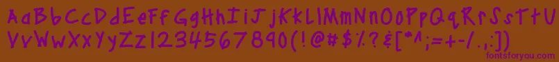 Kbcampout Font – Purple Fonts on Brown Background