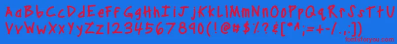 Kbcampout Font – Red Fonts on Blue Background