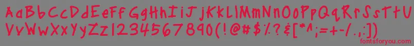 Kbcampout Font – Red Fonts on Gray Background