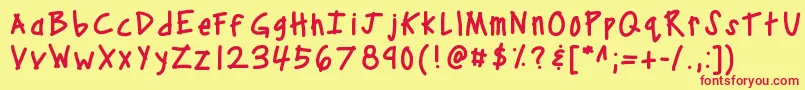 Kbcampout Font – Red Fonts on Yellow Background