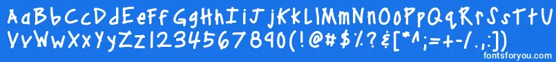 フォントKbcampout – 青い背景に白い文字