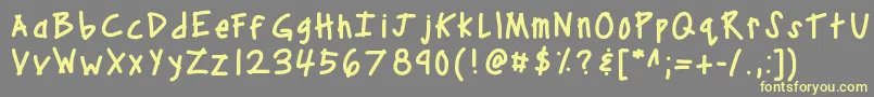 Kbcampout Font – Yellow Fonts on Gray Background