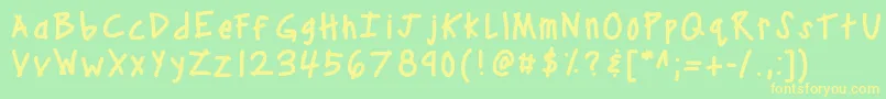 Kbcampout Font – Yellow Fonts on Green Background