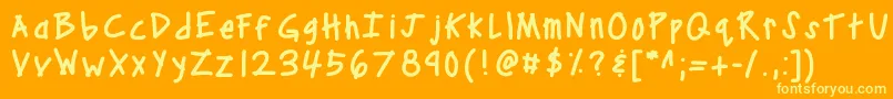 Saiba mais sobre a fonte Kbcampout Fonte Kbcampout – fontes amarelas em um fundo laranja