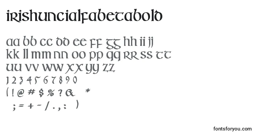 A fonte IrishuncialfabetaBold – alfabeto, números, caracteres especiais