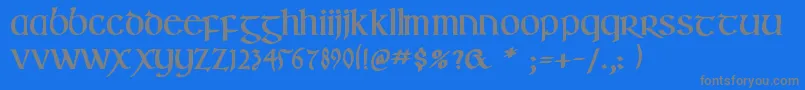 IrishuncialfabetaBold Font – Gray Fonts on Blue Background