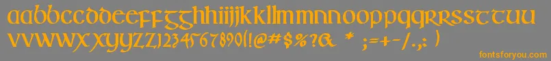 IrishuncialfabetaBold Font – Orange Fonts on Gray Background
