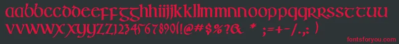 IrishuncialfabetaBold Font – Red Fonts on Black Background
