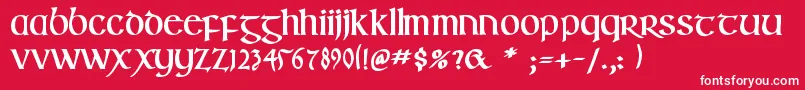 IrishuncialfabetaBold Font – White Fonts on Red Background
