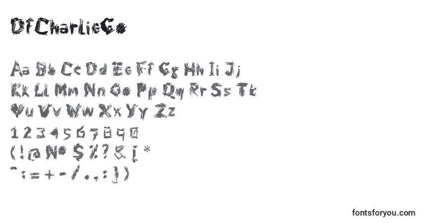 Czcionka DfCharlieGo – alfabet, cyfry, specjalne znaki
