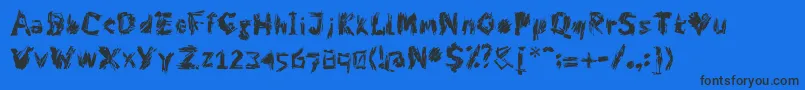 DfCharlieGo Font – Black Fonts on Blue Background