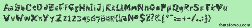 フォントDfCharlieGo – 緑の背景に黒い文字